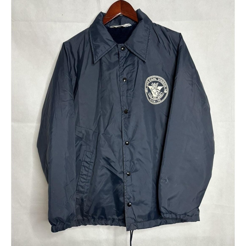 Vintage USS Carl Vinson Velva Sheen Jacket Mens M CVN 70 US Navy Windbreaker